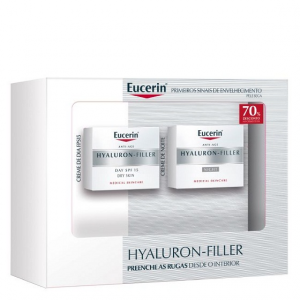 Eucerin Hyaluron-Filler Creme noite 50 ml + Creme dia para pele seca SPF15 50 ml com Desconto 70% na 2 Embalagem