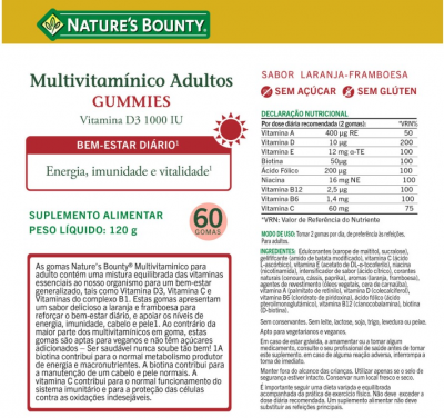 Natures Bounty Multiv Adulto Gomas X60