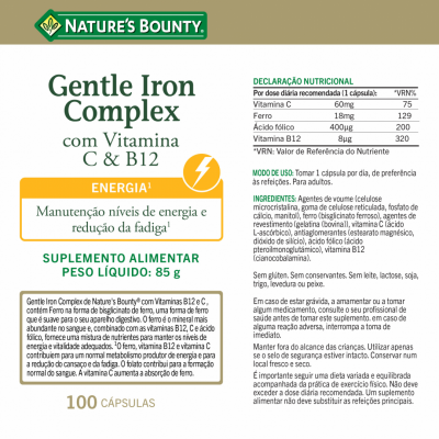 Natures Bounty Gentle Iron Caps X100
