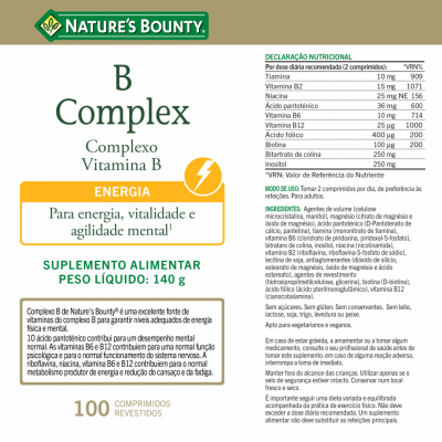 Natures Bounty B Complex Comp X100